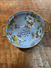 Mackenzie Childs Petite 6    Strainer Colander Light Blue Flower Market