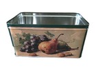  Tin Gift Trinket Box Fruit Decor Rectangle  W  Lid Empty Collectible