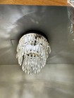 Vtg 1960 s French Style Brass Crystal Wedding Cake Chandelier Lighting Parts