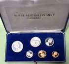 1966 Australia Decimal Proof Set Blue Box Gold Lettering Round 50c Silver Ram