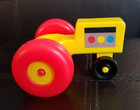 Vintage Fisher Price Farm Toy Small Plastic Tractor Yellow   Orange 4   