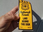 Nos Vintage Us Forest Service Property Boundary 15  Sticker Sign National Park