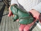 Vintage Original 1900 - 1920 s Hubley Cast Iron Frog Doorstop