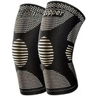 2x Copper Knee Sleeves Silver Compression Brace Support Sport Joint Injury Pain