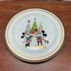 Disney Store 11  Dinner Plate Christmas Holiday Mickey Mouse Lot Of 5
