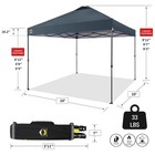 Crown Shades 10x10 Pop Up Canopy  Beach Tent With One Push Setup  Grey  used 