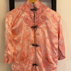 Vintage Pink Satin Brocade Dragon Phoenix Chinese Robe Jacket Kimono Style