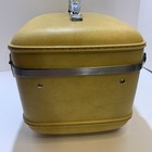 Vintage American Tourister Mustard Yellow Train Case Luggage 14   x9 5   x9    