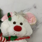 Fisher Price Vintage Puffalump Christmas Mouse Plush White Candy Cane 1987