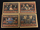 1921 Germany Munster Notgeld 4 Note Set 4x2 Mark Note