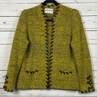 Vintage 1980 s Adolfo New York Wool Knit Blazer Jacket 6-8 Retro Glam Couture