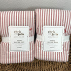 Pottery Barn Kids Chris Loves Julia Yarn Dyed Stripe Quilted Sham Set Of 2 Red