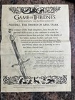 Needle Game Of Thrones Official Collectible Prop Hbo Licensed Valyrian Steel