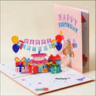 T24-3d Pop Up Birthday Cards With Colorful Gift Box