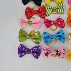 50pc Bulk Lot Mini Grosgrain Ribbon Hair Bows Small Elastic Bands Pet Grooming