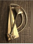 Vintage Unique Art Deco Gold Tone Mcm Geometric Brooch Pin