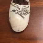 Antique Mother Of Pearl Carved Thimble Holder Scrimshaw Engraved