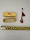 Vintage Pair Of Horton Evans Vibro Fishing Spinners 1    And 1 1 2    Red And Gold