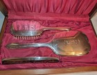 Antique Sterling Silver Mirror   Brush  Tortoise Comb Vanity Set International 