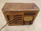 Vintage 1939 Philco Tube Am Radio Model 39-7 Antique Wood Art Deco