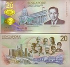 Singapore Set 2 Pcs 20 Dollars 2007 2019 P 53 P 63 Polymer Unc   Nhb