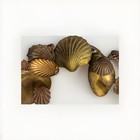  1980   s Vintage Brass Dresden Petite  Seashell Wreath 