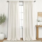 Linen Curtains 96 Inches Long 2 Panels Set  Boho Modern Farmhouse Decor Drape   