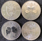 Ghana 50 Cedis Km31 40 Coins Roll World Coins