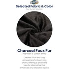Ultimate Sack 6000 6 Foot Pre Filled Fur Bean Bag Chair With Footstool  Charcoal