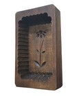 Vintage Primitive Wood Carved Flower Butter Mold  6  X 3 5  