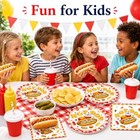 50pcs Plates   Napkins Party Decorations  Serves 25 Guests - 25 Hot Dog Hot Dog