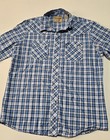 Wrangler Retro Western Shirt Men s Xlt Blue White Plaid Pearl Snap Long Sleeve