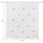 Elegant Shower Curtain Set  Diamond-pleated Linen Shower Curtain With Pearl 