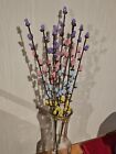 New 3 Handmade French Beaded Flowers Pussy Willow Stalks Willow Tree Spring Mix