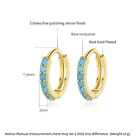 Gold Plated Hoop Earrings With Turquoise Stone Unisex Fashion Jewelry Women  Men