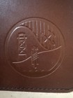 Full Grain Leather Padfolio Oil Mining Geology Pebbled Leather Line Brown Divoga