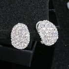 925 Sterling Silver Round Stud Earrings Cubic Zirconia Women Jewelry