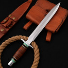 17  Arkansas Toothpick Custom Handmade D2-tool Steel Dagger Knife W sheath 2404