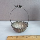 Antique Miniature 800 Silver Basket W  Lovebirds - Hallmarked