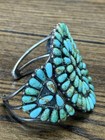 Navajo Larry Moses Begay Lmb Petit Point Turquoise And Sterling Cuff Bracelet
