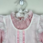 Vintage Evy Pink Lace Ruffle Pinafore Dress Baby Toddler Girl 24 Months Usa