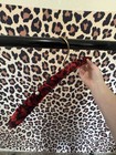 Vintage Red Black Leopard Print Padded Clothes Hanger Gold Hook Standard Size