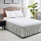 Elastic Ruffle Bed Skirt     Wrinkle-free Dust Proof Bedding For King Queen Tw