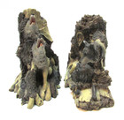 Vintage 1990s Detailed Wolf Pack Family Den Two Bookend Matched 3  Lbs Resin Set