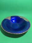 Ocean Copper Blue Enameled Bowl Signed Beautiful Centerpiece 9 75   x2   