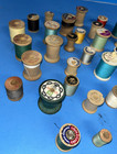 Vintage Wooden Wood Thread Spools Lot Of 50 Variety Color   Manufacturer