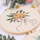 Embroidery Kit For Beginners Adults - Fashionable Women Wearing Flowers Easy Pat