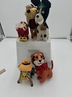 Lot Of 5vintage 1960s Dakin Dream Pets Japan Plush Sawdust Bull Donkey Lion Cat