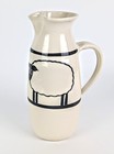 Karen Donleavy Design White   Black Sheep Ceramic Pitcher 2qt