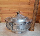 Vintage Hammered Aluminum Chafing Dish W  Lid